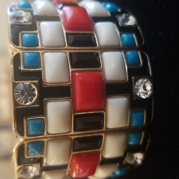 BOHO Inlayed Stone Stretch Bracelet NWOT - Picture 4 of 4